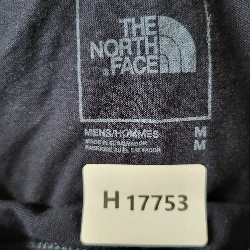 The North Face Men Shirt M Navy Logo Slogan Short Sleeve